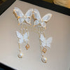 White Butterfly Earrings