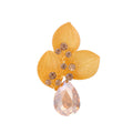 Red Gold Tone Leaf Crystal Two Designs Metal Brooch Pin view 6