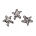 Antique Silver Textured Starfish Bead With Large Hole view 3
