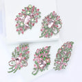 Pink and Green Crystal Statement Brooch Collection view 4