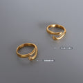 Embrace Hug Hands Motif Open Rings Gold Or Steel Tone view 2