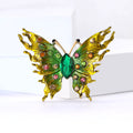 Flame Wing Butterfly Brooch With Green or Purple Crystals view 2