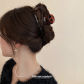 Deep Brown Translucent Tortoiseshell Long Loop Hair Claw view 3