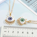 Gold Tone Eyelash Eyeball Pendant Necklaces in Five Iris Colors view 2