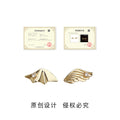Gold-Tone Asymmetric Wing Stud Earrings Crystal Accents view 3