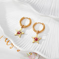Gold Hoop Earrings Pressed Flower Resin Charms 10 Styles view 9