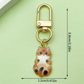 Sitting Cat Charm Keychains With Gold-Tone Swivel Clasps view 3