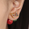 Gold Christmas Tree Bell Stocking Reindeer Necklace Earring Set view 4