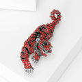 Crystal Tiger Brooch With Decorative Crystal And Enamel Details view 3