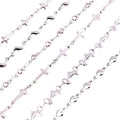Silver Tone Figural Link Jewelry Chains with Hearts Stars and Dolphins view 5