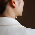 Gold Steel And Rose Gold Teardrop Hook Drop Earrings view 4