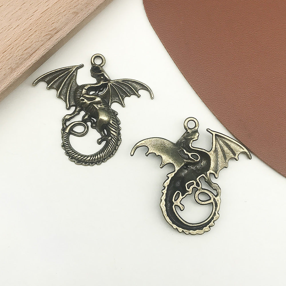 Antique Zinc Alloy Flying Dragon Pterosaur Charm Pendant for DIY Necklace Jewelry Making