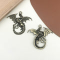 Antique Zinc Alloy Flying Dragon Pterosaur Charm Pendant for DIY Necklace Jewelry Making