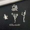 Antique Silver Cheerleading Equipment and Cheerleading Theme Metal Charms in 12 view 3