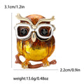 Enamel Owl Glasses Brooch Black Gold Glitter Branch Accent Pin view 7