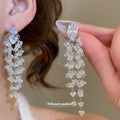Crystal Teardrop Cascading Fringe Earrings In Two Styles view 3