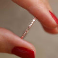 Rose Gold Tone Slim Crystal Band Rings in Three Styles view 3