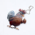Christmas Rooster Printed Acrylic Ball Chain Hanging Charms view 3