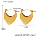 Polished Heart Shield Hoop Earrings Gold Steel Stainless view 6