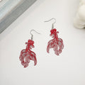 Four Color Hollow Goldfish Double Sided Long Hook Earrings view 7