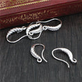 Twisted Curve Earring Hooks in Silver and Bronze Tones view 4