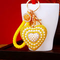 Pearl Heart Keychains with Plain Fortune and Loose Heart Loop Options view 3