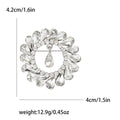 Round Teardrop Crystal Brooch in Four Colors for Jackets, Coats, and Scarves view 9