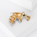 Enamel Witch Cat Riding Broomstick Brooch Two Colors view 4