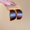 Wide Resin Hoop Earrings In Tortoise And Ivory Statement Jewelry Design view 6