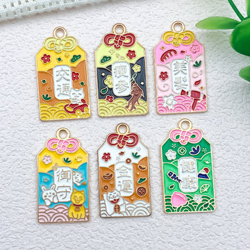 Gold-Tone Lucky Plaque Metal Charms with 21 Listed Options