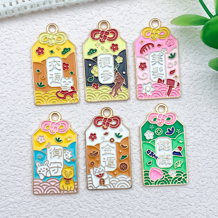 Gold-Tone Lucky Plaque Metal Charms with 21 Listed Options
