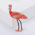Enamel Standing Crane Brooch Four Color Styles Gold Accents view 8