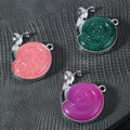 Silver Tone Snail Charm Pendant Enamel Shell Three Colors view 2
