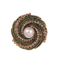 Flower Crystal Pearl Look Metal Brooch Pin 4.3 cm for Jackets and Lapels view 1