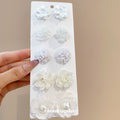 White Floral And Pearl Effect Stud Earring Set Jewelry view 3