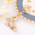 Rhinestone Butterfly Keychain Necklace Gold Tone 9 Colors view 4