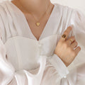 Quilted Heart Pendant Necklace Matching Heart Stud Earrings view 6
