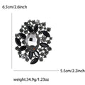 Oval Glass Crystal Cluster Brooch with Layered Jewel Halo view 9