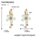 Resin Flower and Crystal Tassel Hoop Earrings in Twelve Colors view 6