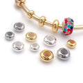 Donut Shaped Metal Stopper Beads With Silicone Cores in Three Finishes view 1