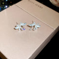 Enamel Flower Bracelet and Butterfly Pearl Stud Earrings view 6