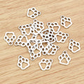 Openwork Paw Print Charms in Antique Bronze and Silver view 2