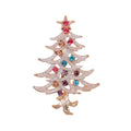 Green Gold Tone Christmas Tree Crystal Enamel Two Designs Metal Brooch Pin view 6