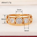 Mixed-Cut Bezel Clear Stone Wide Ring In Polished Gold Tone view 4