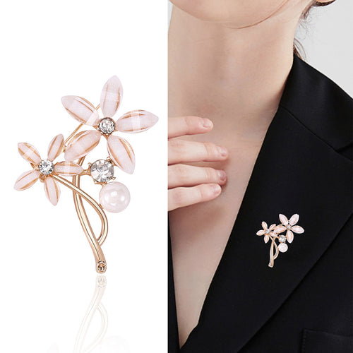 Alternate finish view of delicate acrylic flower branch with translucent petals and metal stems