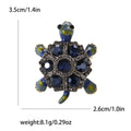 Crystal Turtle Brooch With Dark Metal Shell and Gem Accents view 8
