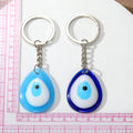 Silver Tone Teardrop Resin Evil Eye Split Ring Keychains view 5
