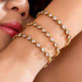 Crystal Tennis Bracelet in Three Fixed Lengths and Gold Tone view 4