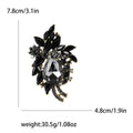 Rhinestone Teardrop Leaf Cluster Brooch Seven Colors Gold view 7