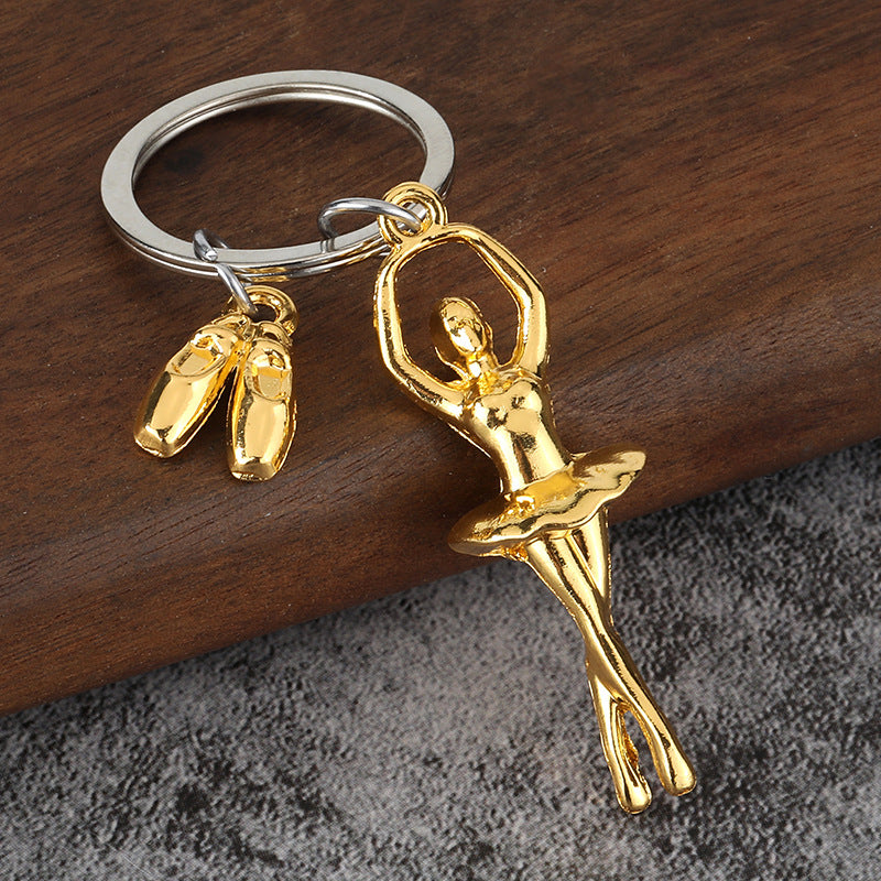 Ballet Dancer Shoes Zinc Alloy Keychain Gift for Dance Lovers